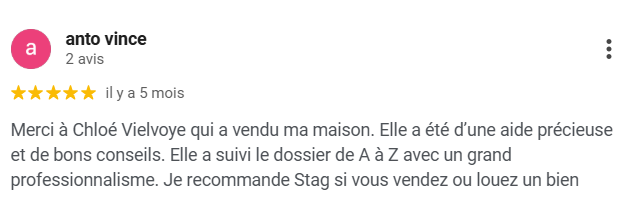 Témoignage Avis Google Chloé Vielvoye Stag