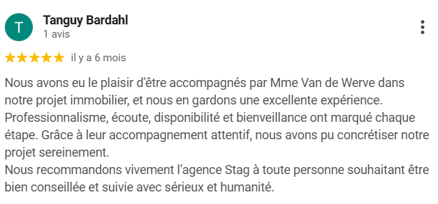 Témoignage Avis Google Patricia De Wever Stag